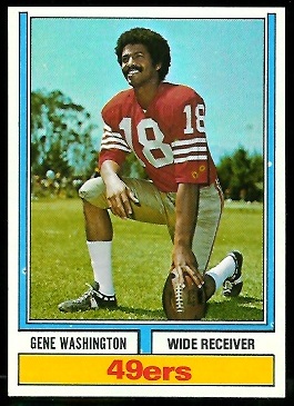 Gene Washington 1974 Parker Brothers football card