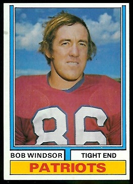 Bob Windsor 1974 Parker Brothers football card