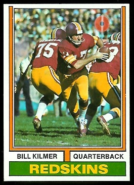 Bill Kilmer 1974 Parker Brothers football card Bill Kilmer 1974 Parker Brothers football card