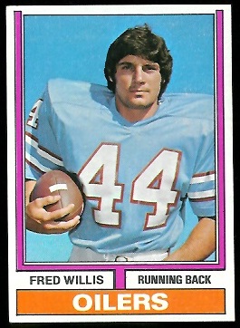 Fred Willis 1974 Parker Brothers football card