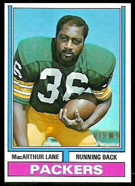 MacArthur Lane 1974 Parker Brothers football card