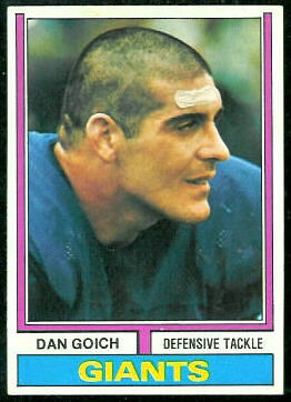 Dan Goich 1974 Topps football card