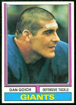 Dan Goich 1974 Topps football card Dan Goich 1974 Topps football card