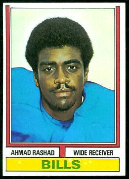 Ahmad Rashad 1974 Topps football card