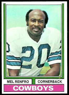 Mel Renfro 1974 Topps football card