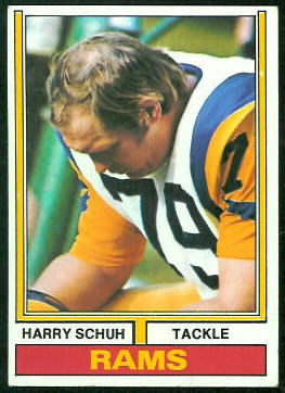 Harry Schuh 1974 Topps football card