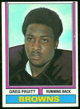Greg Pruitt 1974 Topps football card Greg Pruitt 1974 Topps football card