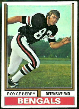 Royce Berry 1974 Topps football card