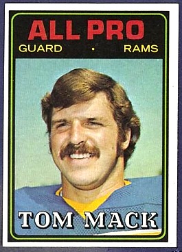 Tom Mack All-Pro 1974 Topps football card Tom Mack All-Pro 1974 Topps football card
