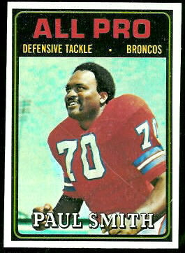 Paul Smith All-Pro 1974 Topps football card