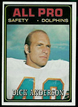 Dick Anderson All-Pro 1974 Topps football card