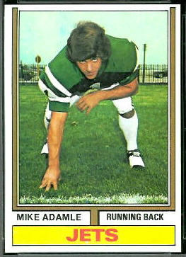 Mike Adamle 1974 Topps football card