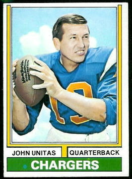 John Unitas 1974 Topps football card