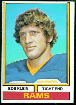 Bob Klein 1974 Topps football card