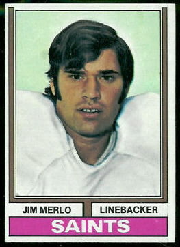 Jim Merlo 1974 Topps football card