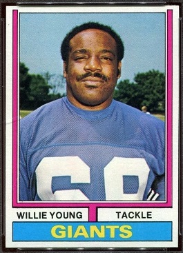 Willie Young 1974 Topps football card Willie Young 1974 Topps football card
