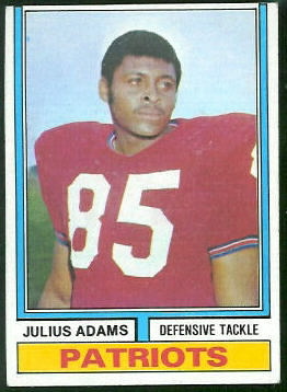Julius Adams 1974 Topps football card