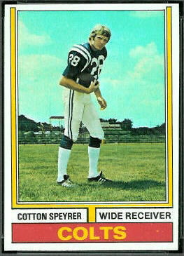 Cotton Speyrer 1974 Topps football card