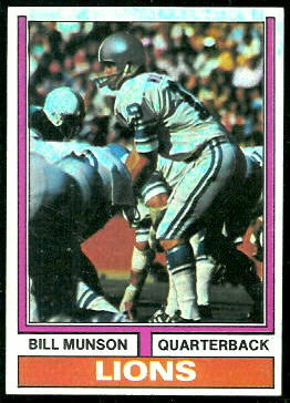 Bill Munson 1974 Topps football card