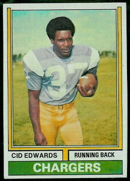 Cid Edwards 1974 Topps football card