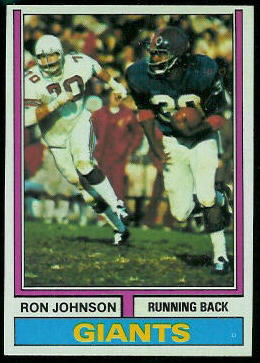 Ron Johnson 1974 Topps football card