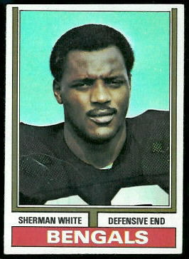 Sherman White 1974 Topps football card