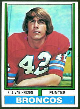 Bill Van Heusen 1974 Topps football card