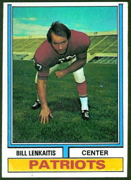 Bill Lenkaitis 1974 Topps football card