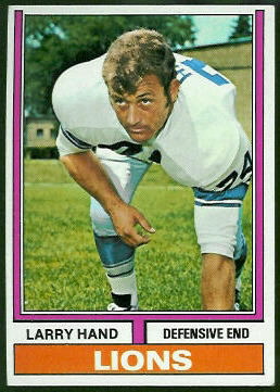 Larry Hand 1974 Topps football card