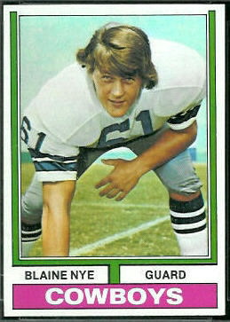 Blaine Nye 1974 Topps football card