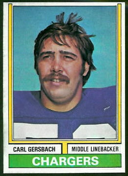 Carl Gersbach 1974 Topps football card