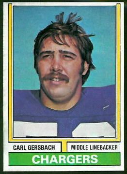Carl Gersbach 1974 Topps football card Carl Gersbach 1974 Topps football card