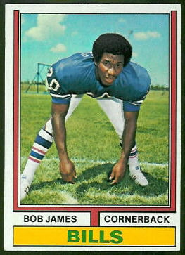 Bob James 1974 Topps football card