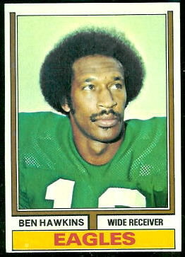 Ben Hawkins 1974 Topps football card