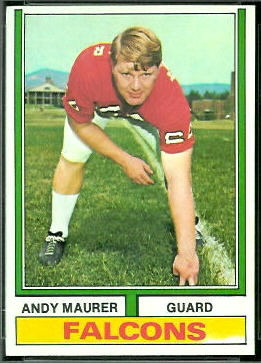 Andy Maurer 1974 Topps football card