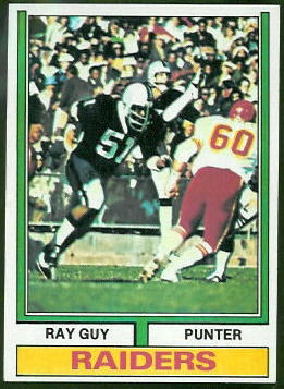 Ray Guy 1974 Topps football card