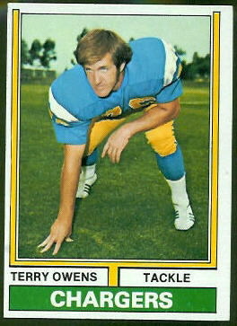 Terry Owens 1974 Topps football card