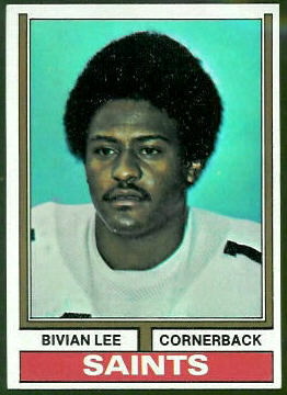 Bivian Lee 1974 Topps football card