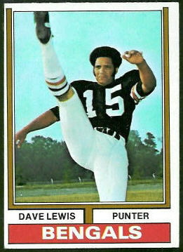 Dave Lewis 1974 Topps football card