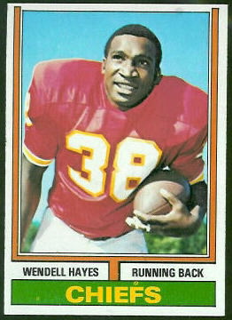 Wendell Hayes 1974 Topps football card