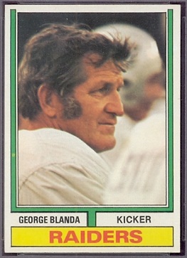 George Blanda 1974 Topps football card