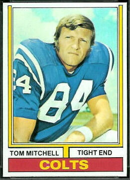 Tom Mitchell 1974 Topps football card
