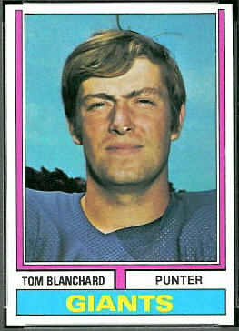 Tom Blanchard 1974 Topps football card