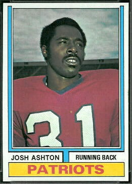 Josh Ashton 1974 Topps football card