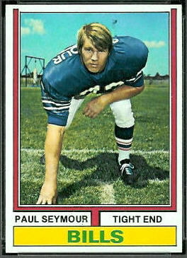 Paul Seymour 1974 Topps football card