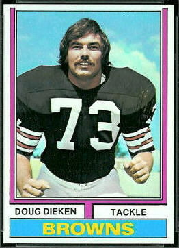 Doug Dieken 1974 Topps football card