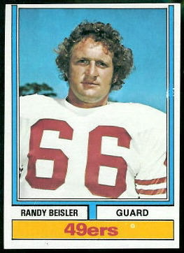 Randy Beisler 1974 Topps football card