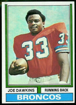 Joe Dawkins 1974 Topps football card