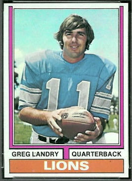 Greg Landry 1974 Topps football card