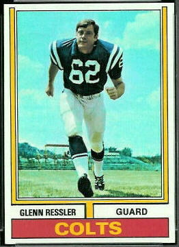Glenn Ressler 1974 Topps football card